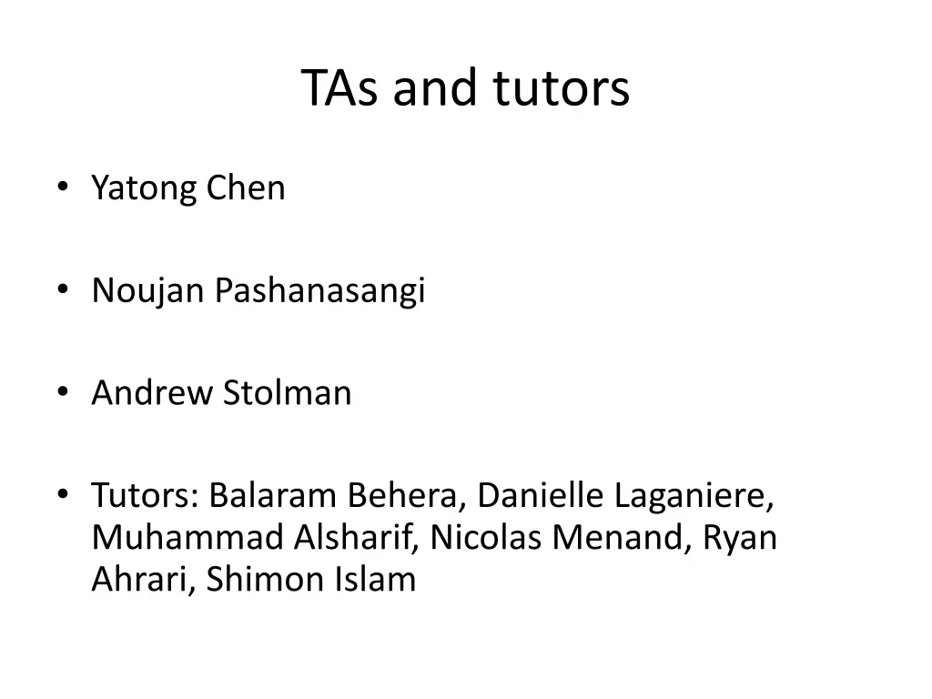 tas and tutors