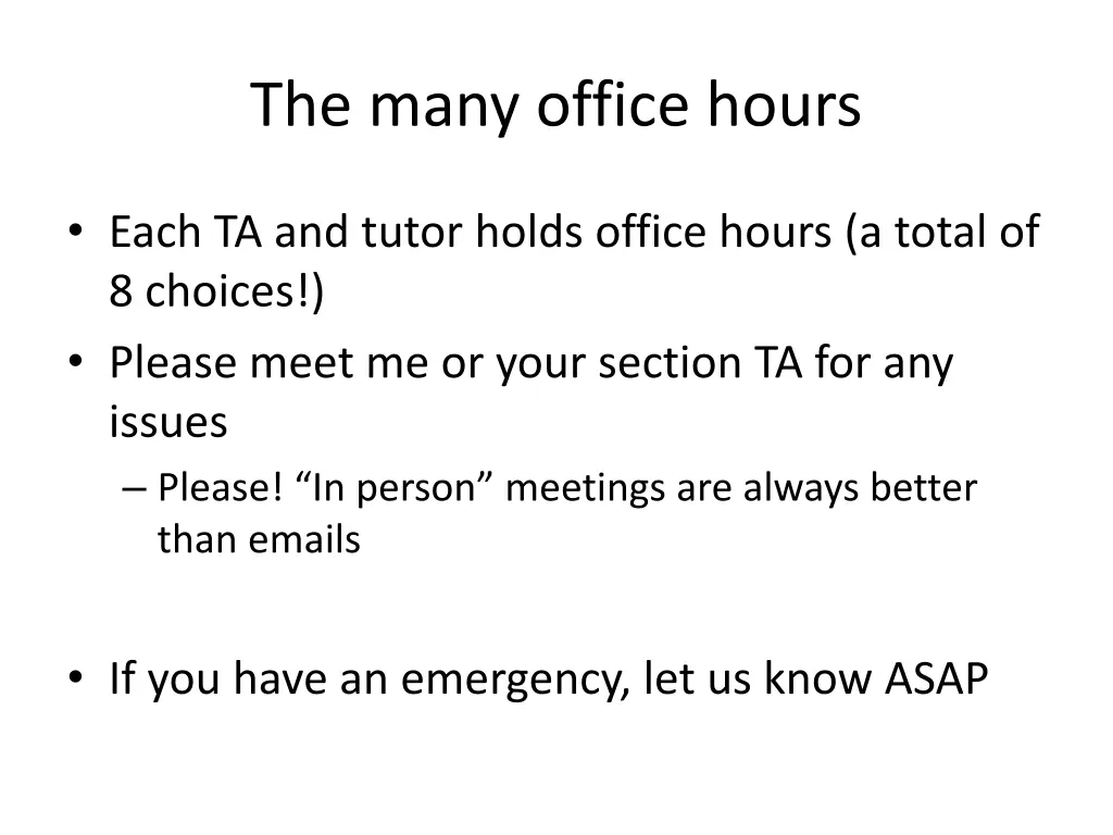 the many office hours