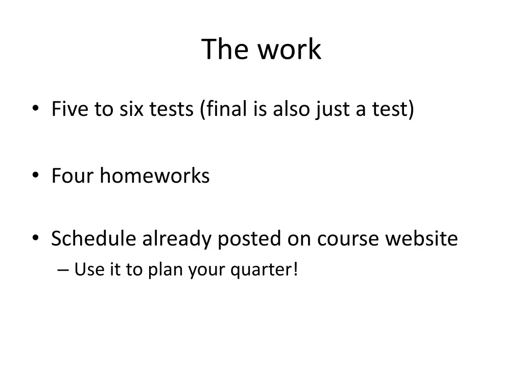 the work