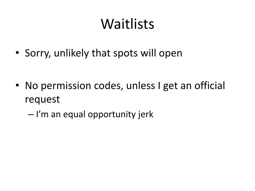 waitlists