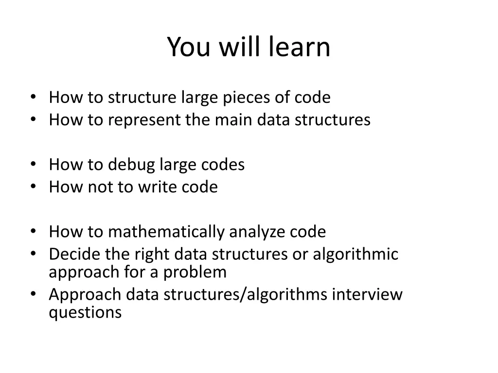 you will learn