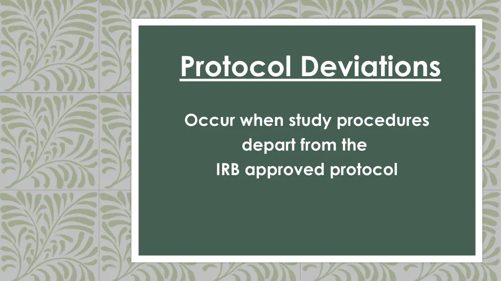 protocol deviations