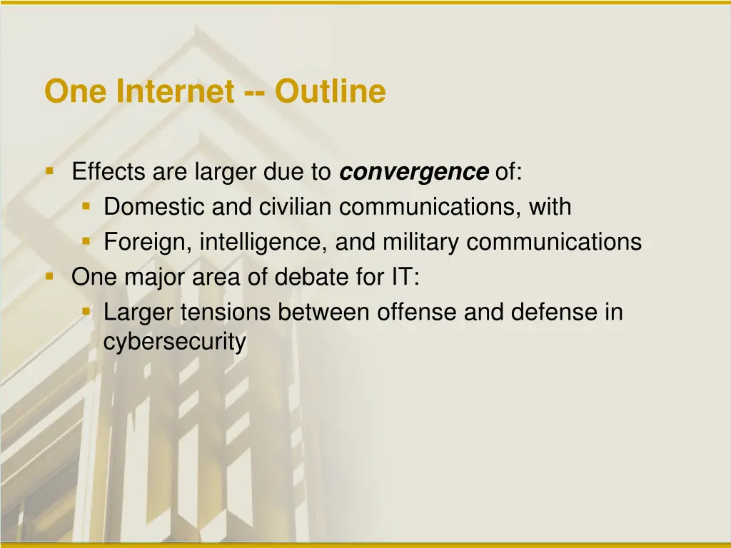 one internet outline