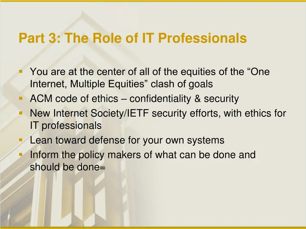 part 3 the role of it professionals