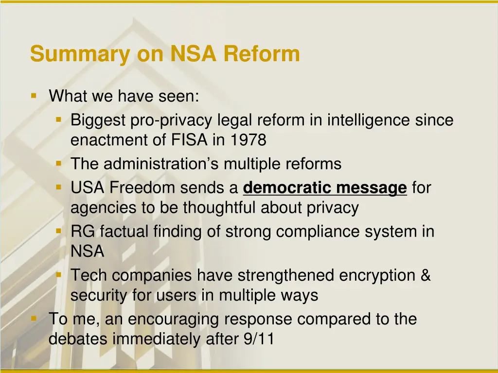 summary on nsa reform