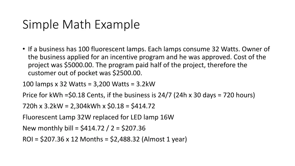 simple math example