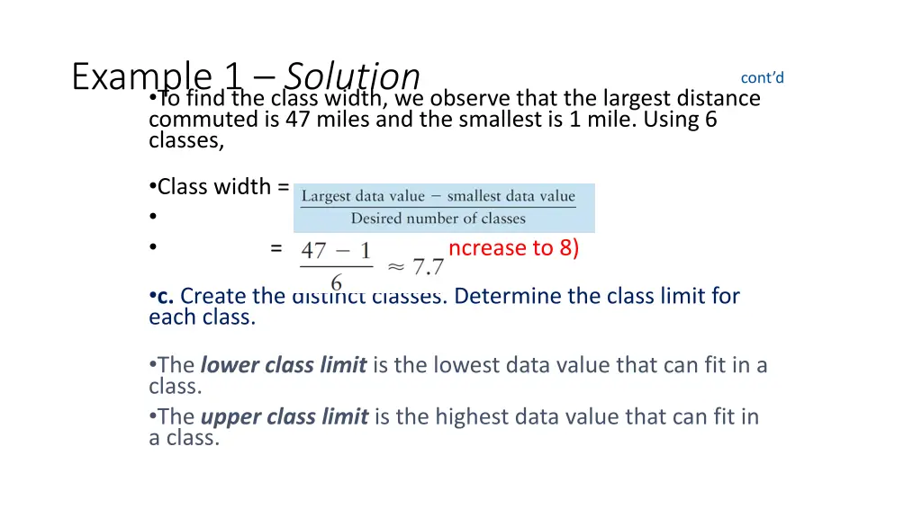 example 1 solution to find the class width