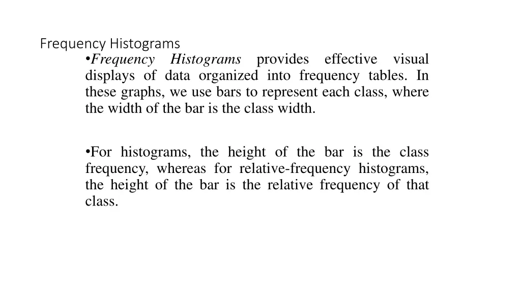 frequency histograms frequency histograms