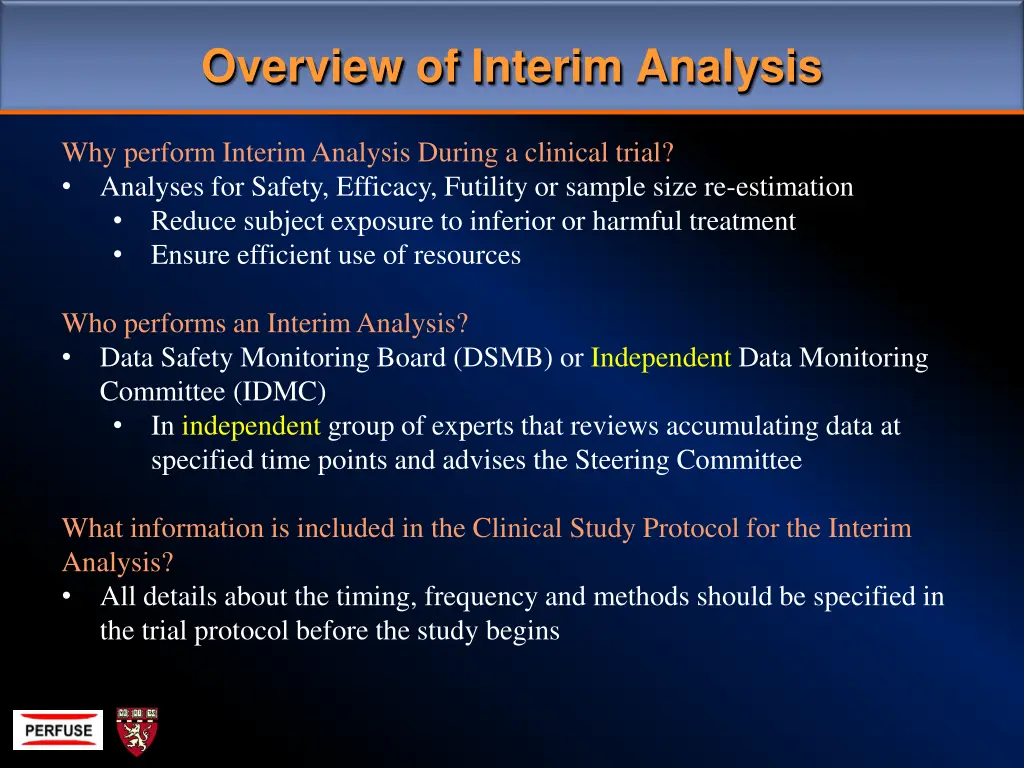 overview of interim analysis