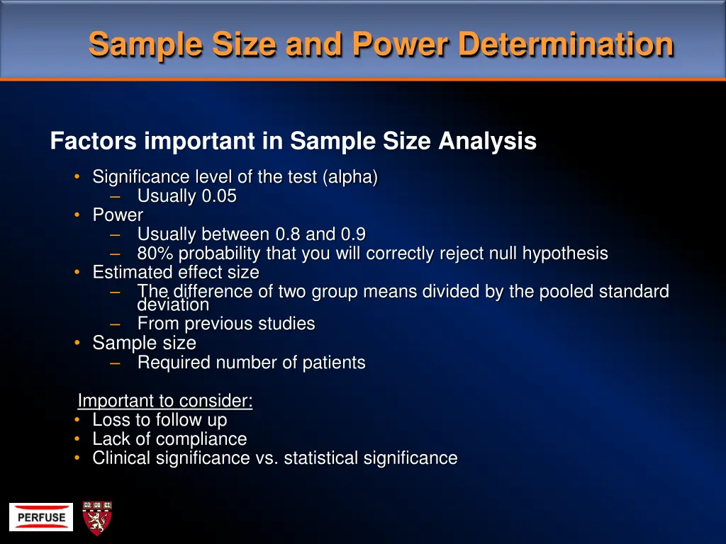 sample size and power determination