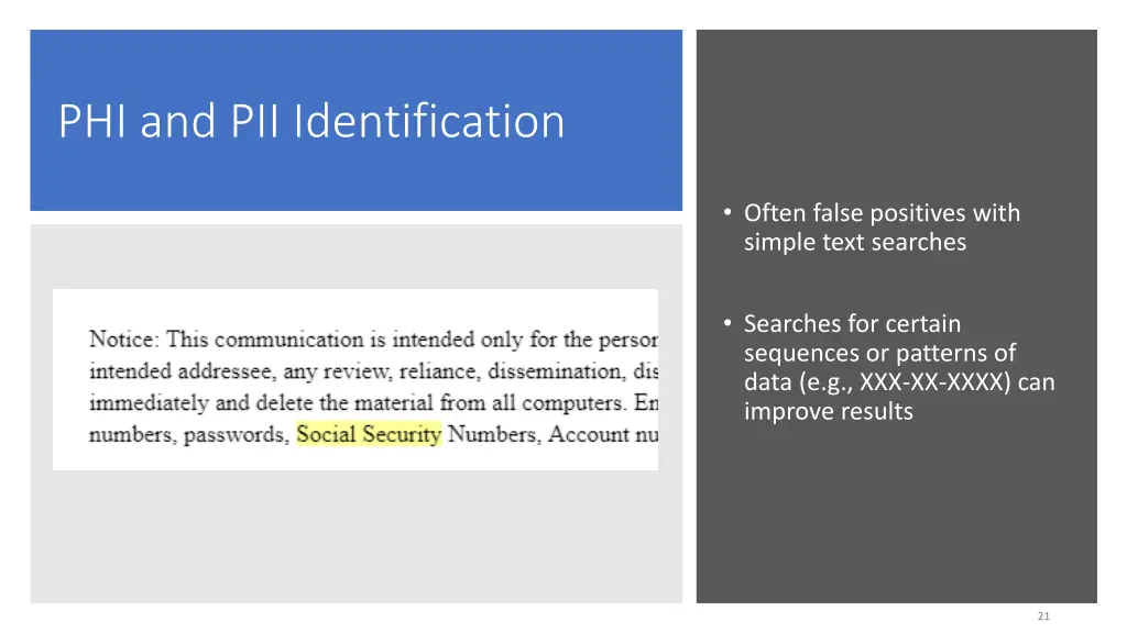 phi and pii identification