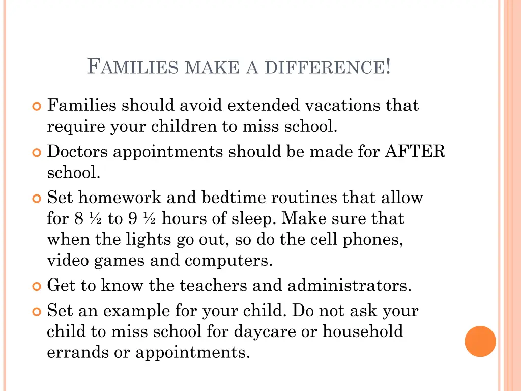 f amilies make a difference