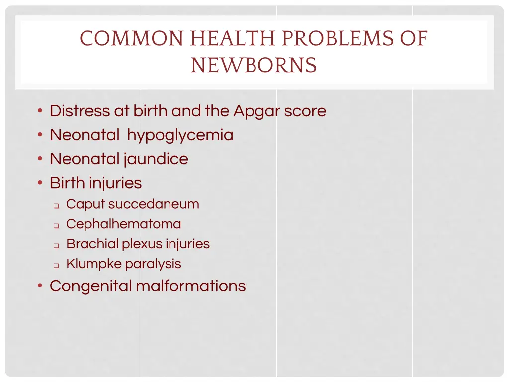 common health problems of newborns