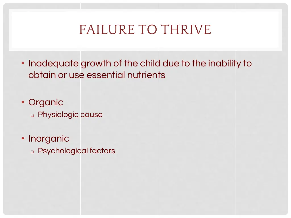 failure to thrive