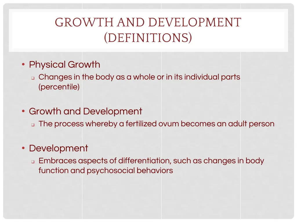 growth and development definitions