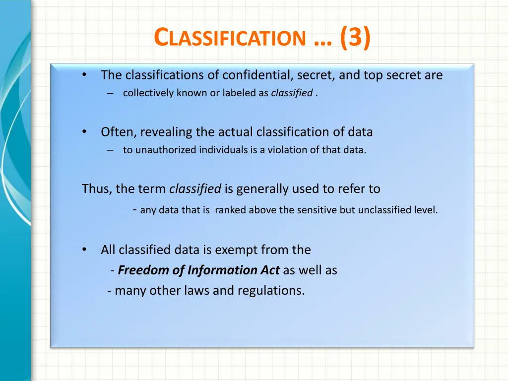 c lassification 3