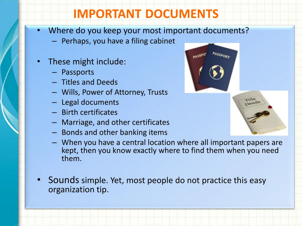 important documents