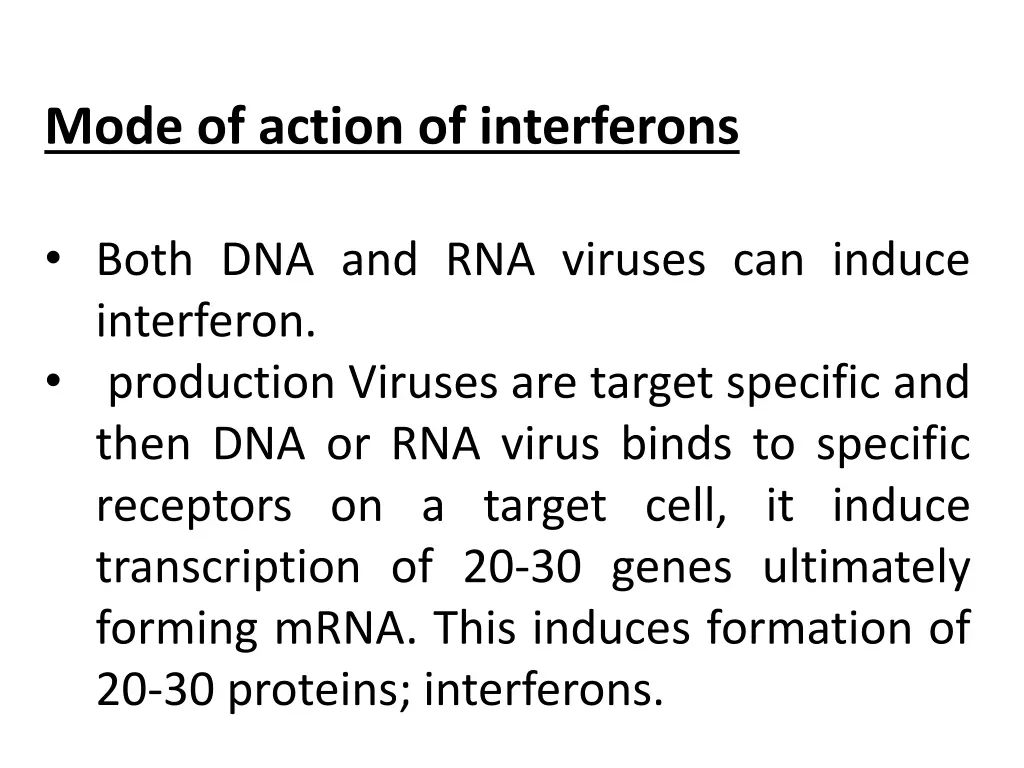 mode of action of interferons