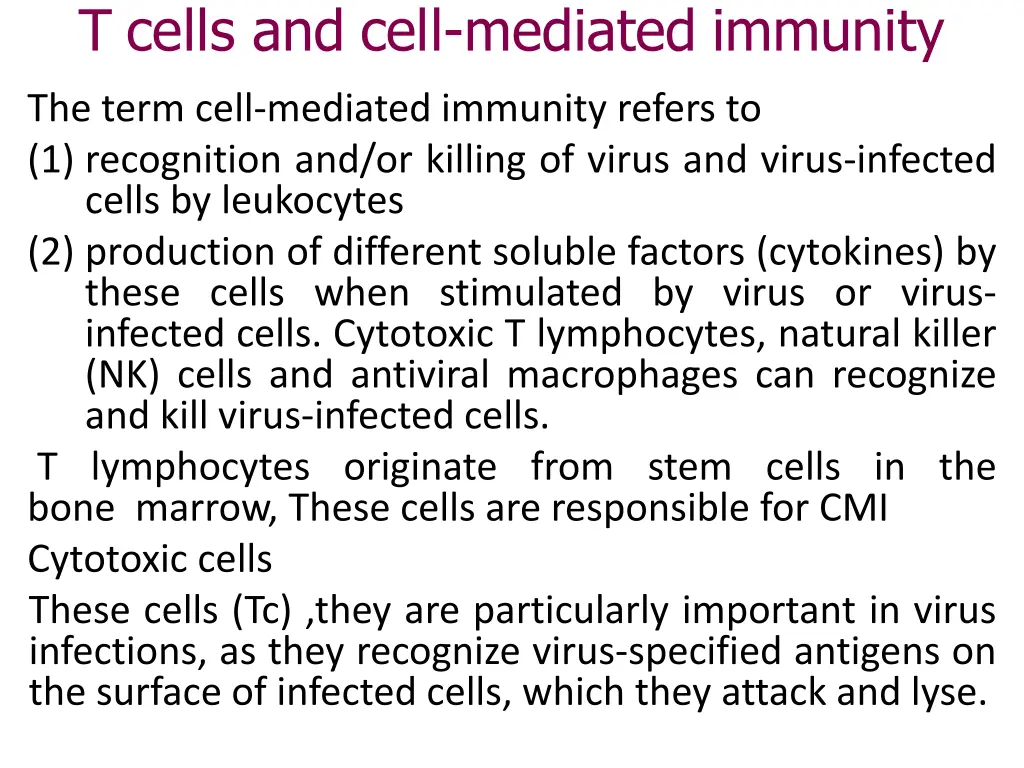 t cells and cell mediated immunity