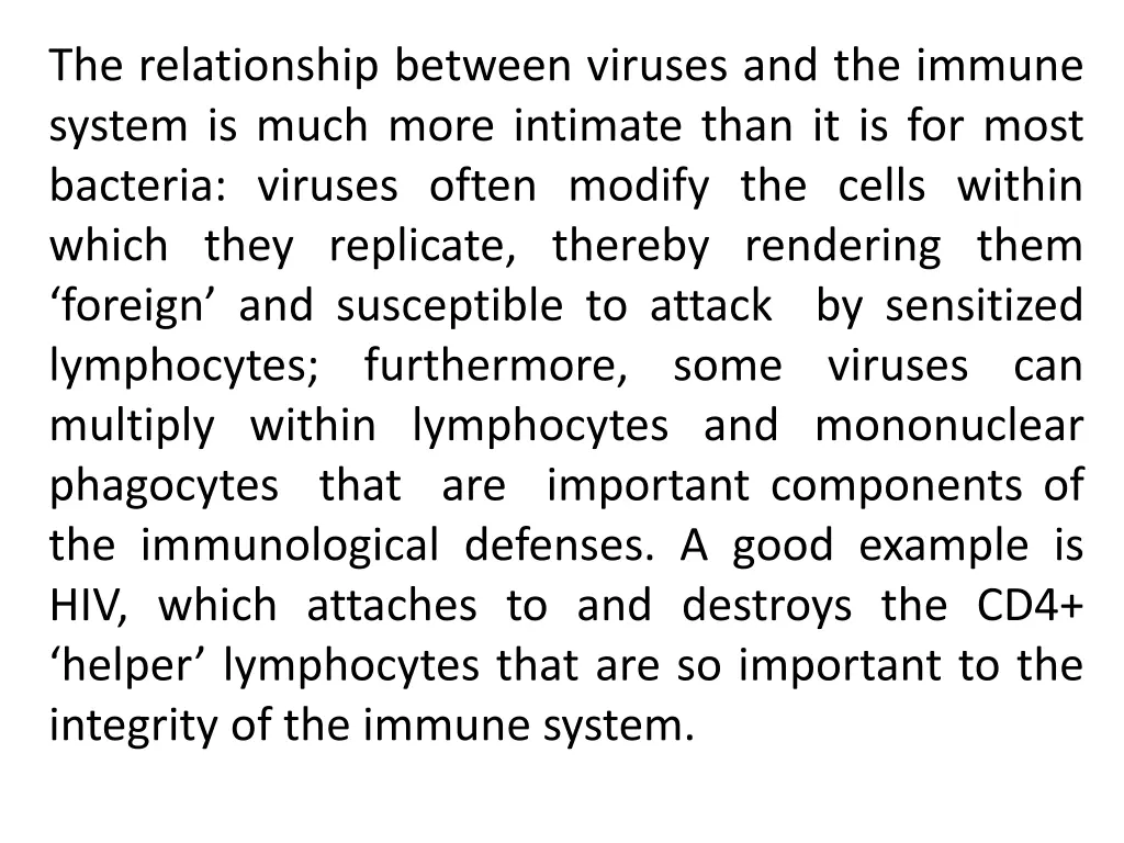 the relationship between viruses and the immune