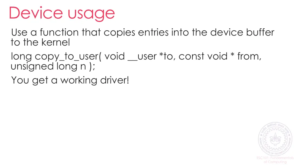 device usage use a function that copies entries