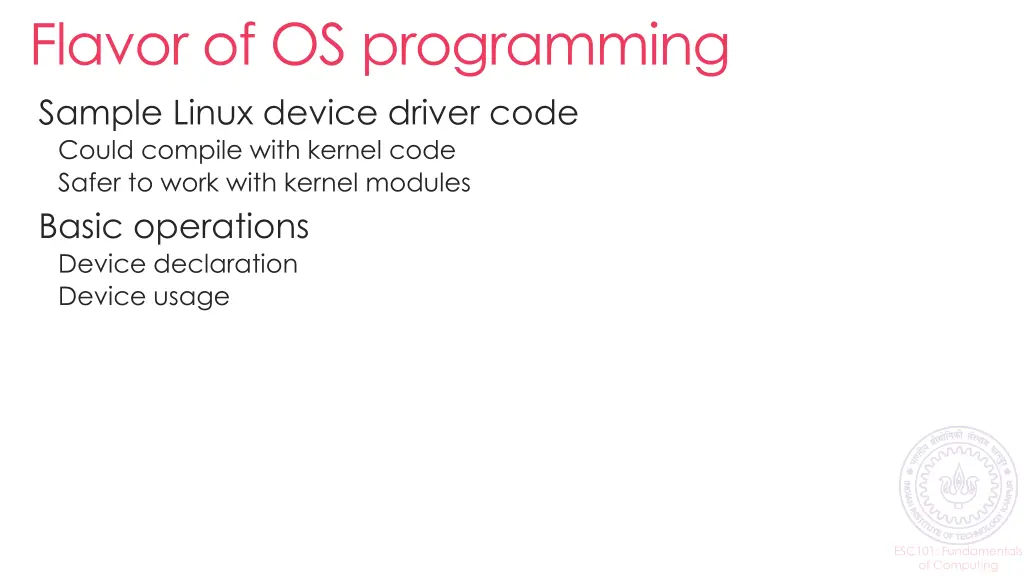 flavor of os programming sample linux device