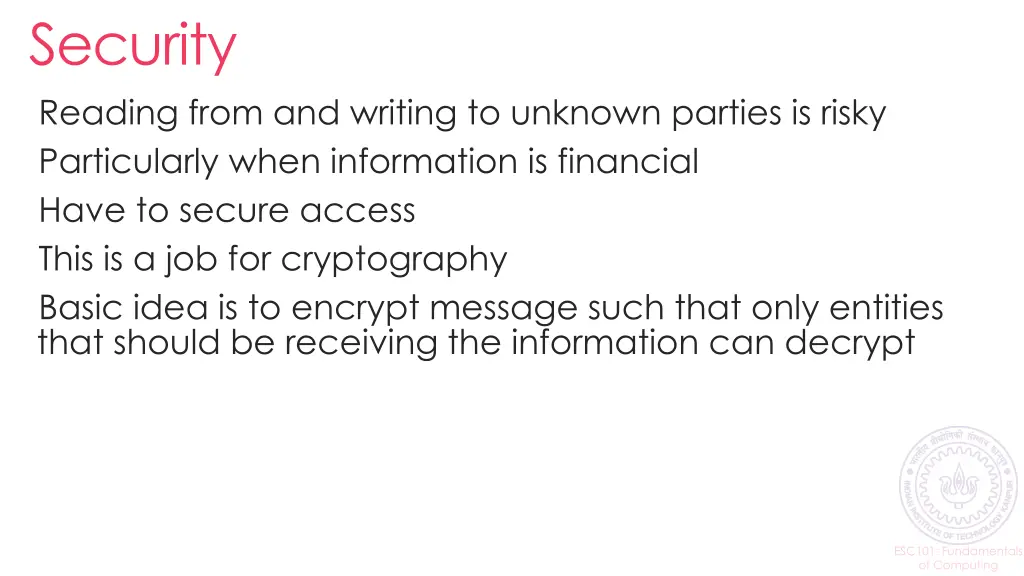security reading from and writing to unknown