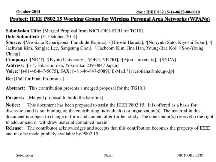 october 2014 project ieee p802 15 working group
