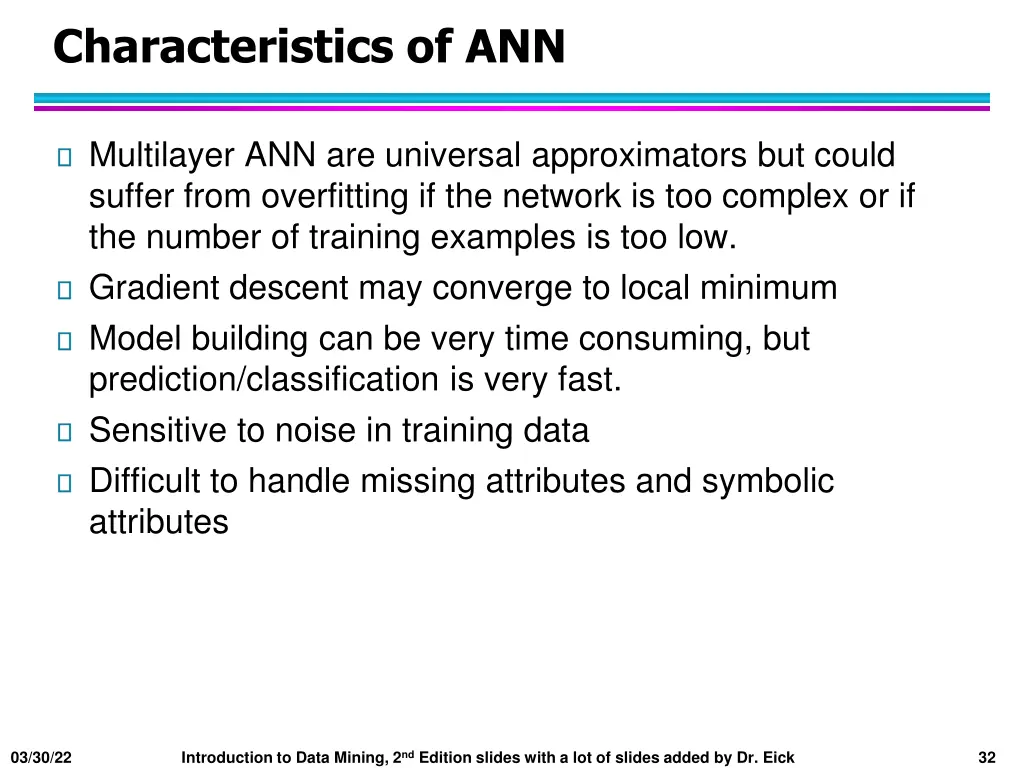 characteristics of ann
