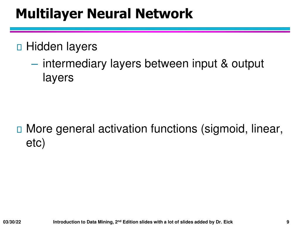multilayer neural network