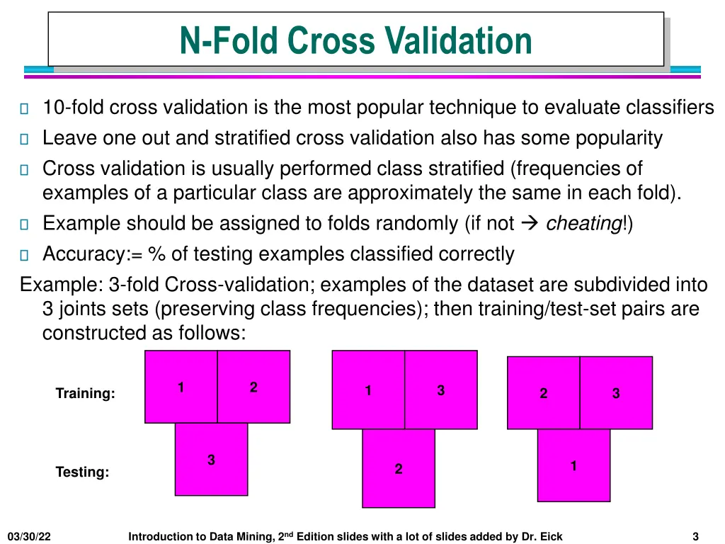 n fold cross validation