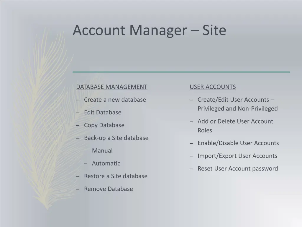 account manager site