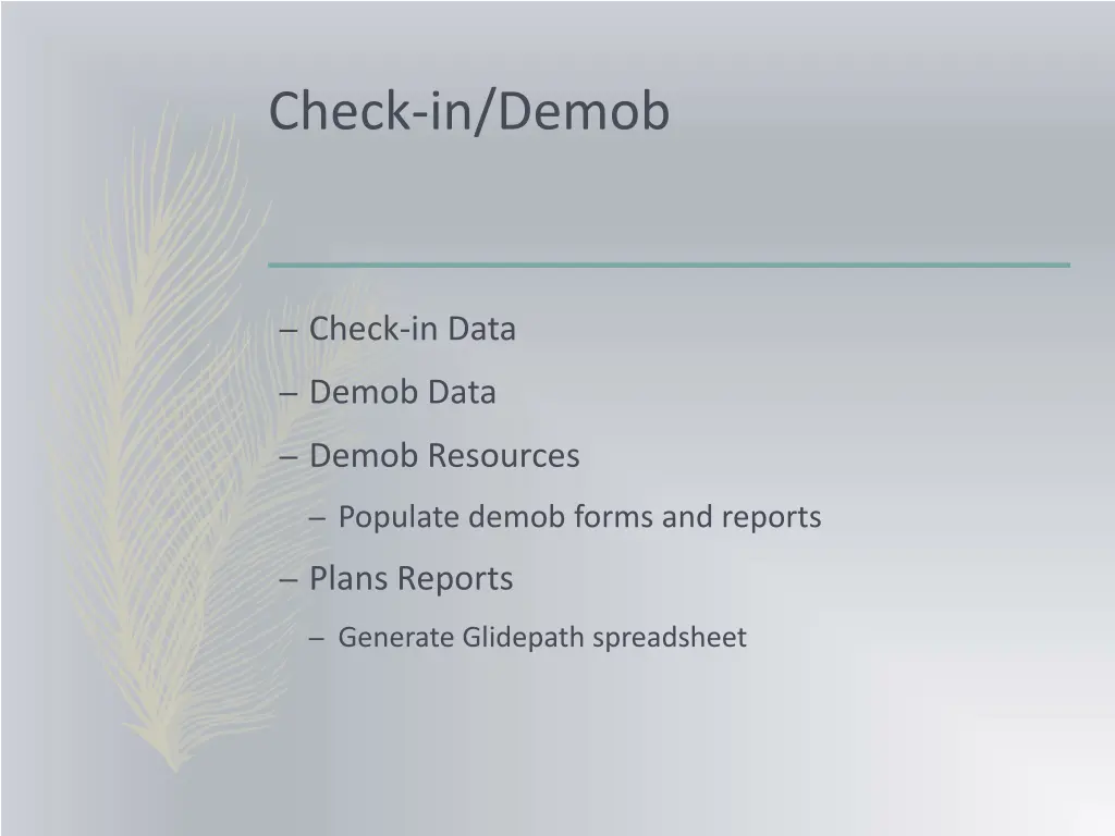 check in demob