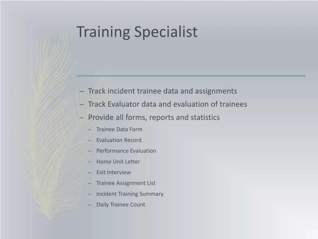 training specialist