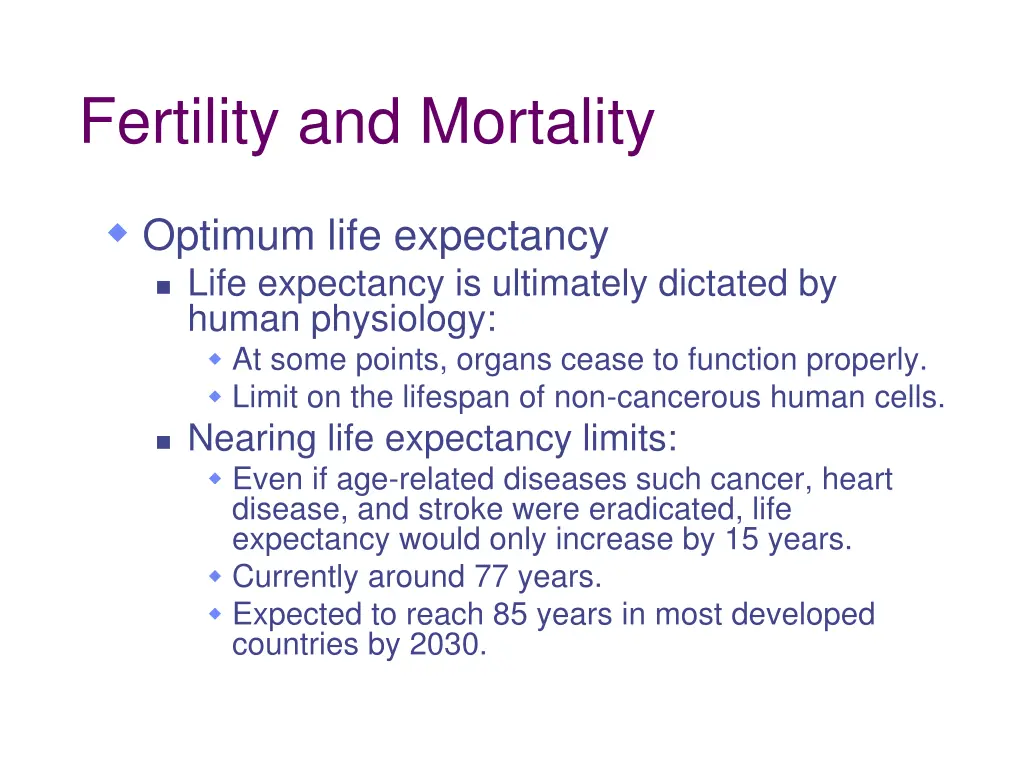 fertility and mortality 2