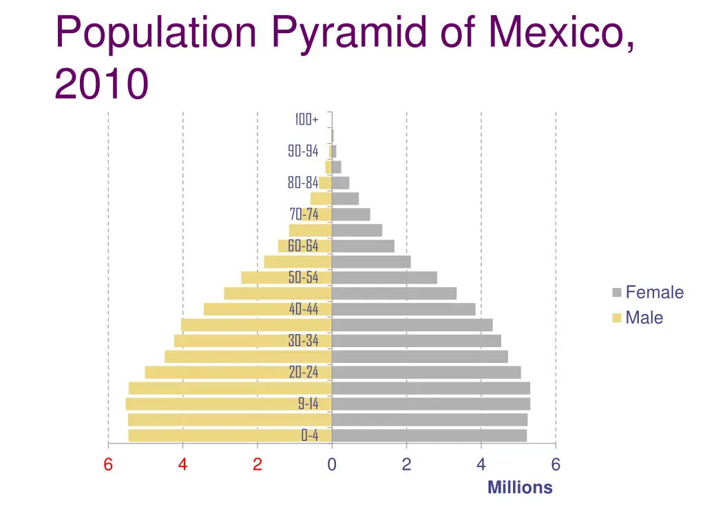 population pyramid of mexico 2010 100