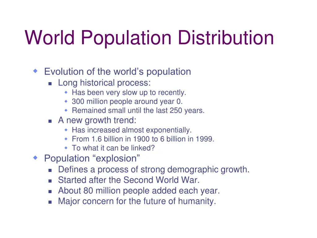 world population distribution
