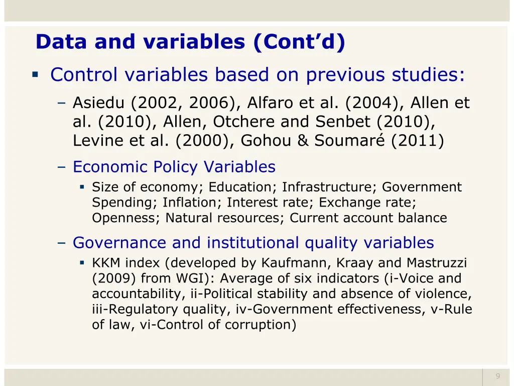 data and variables cont d