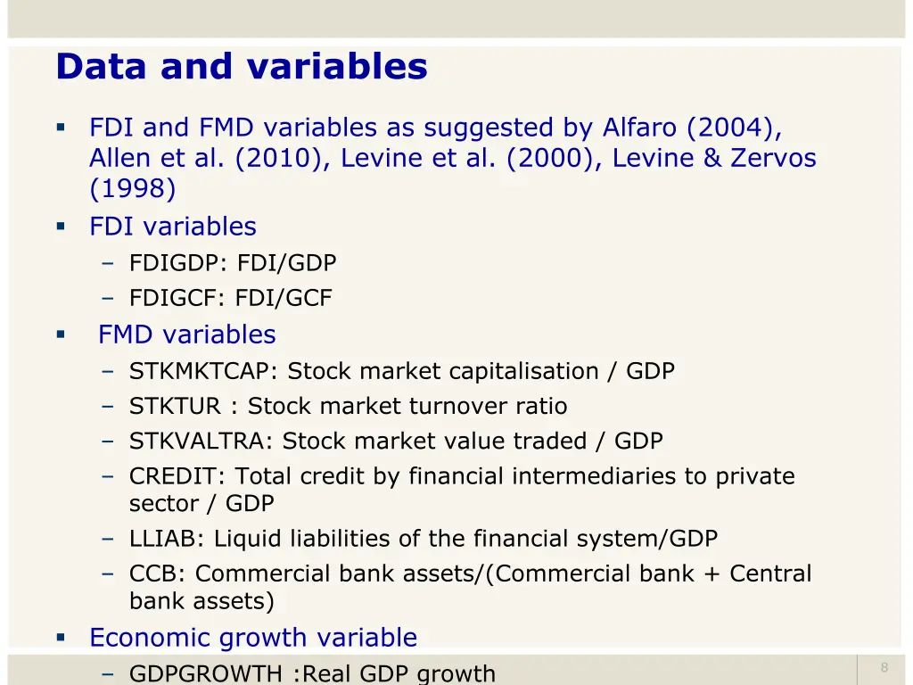 data and variables