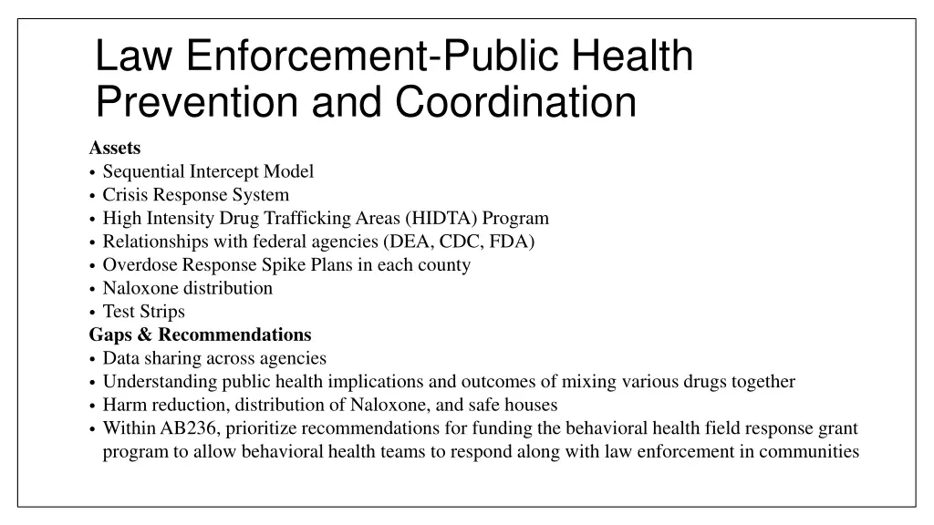 law enforcement public health prevention