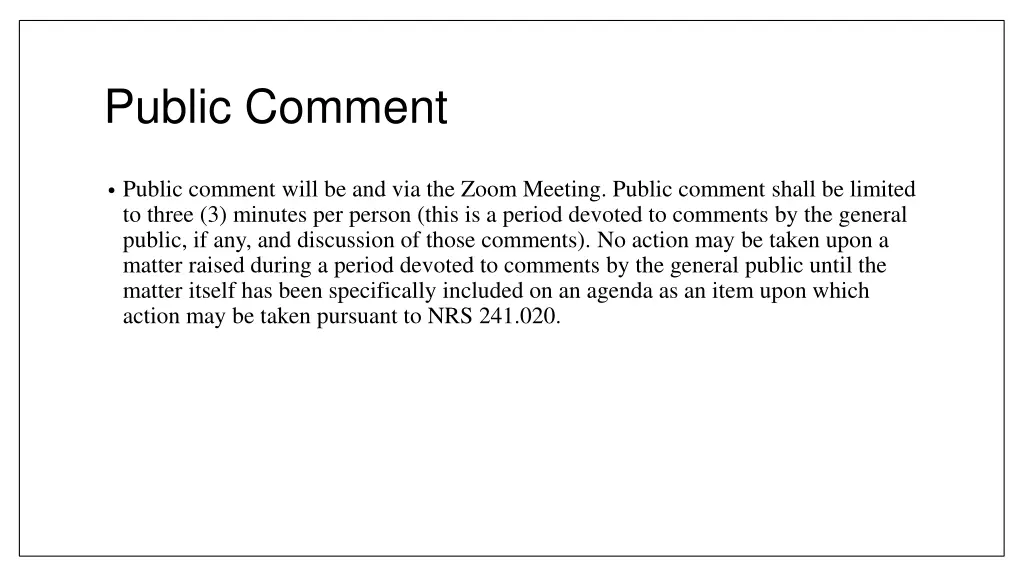 public comment 1