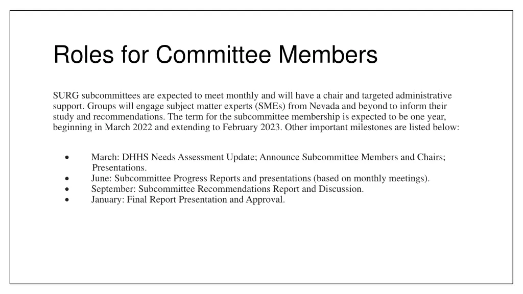roles for committee members