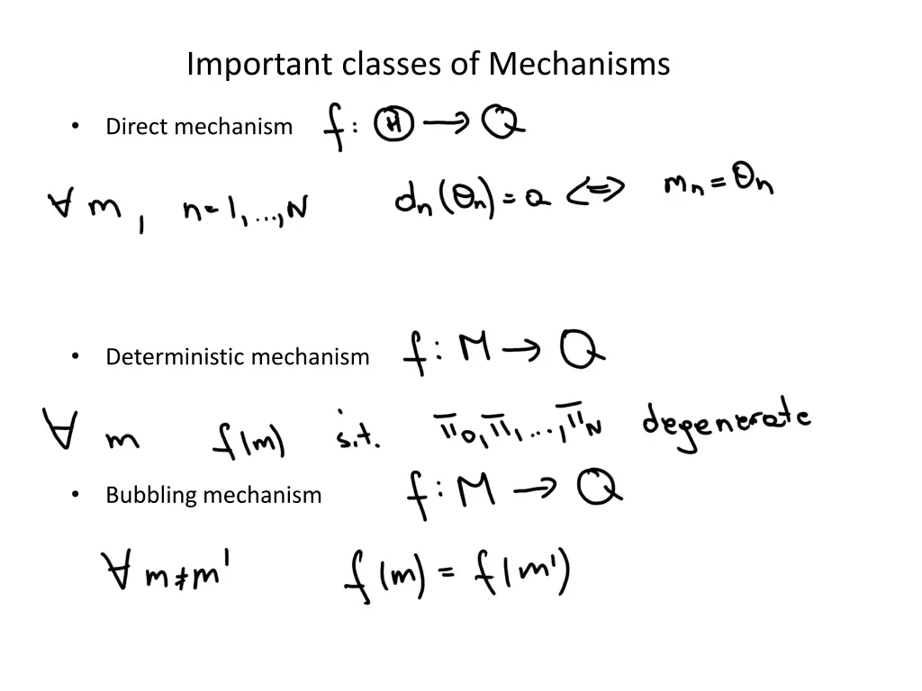 important classes of mechanisms