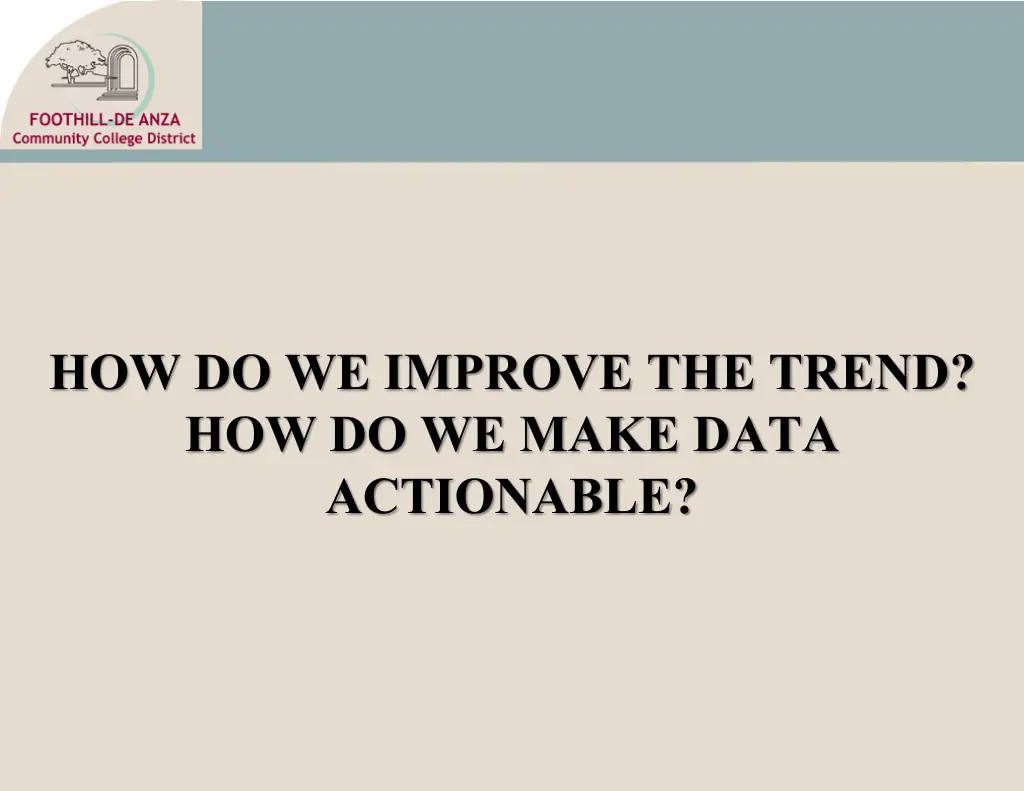 how do we improve the trend how do we make data