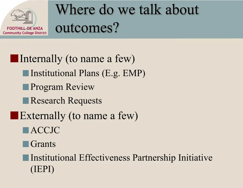 where do we talk about outcomes