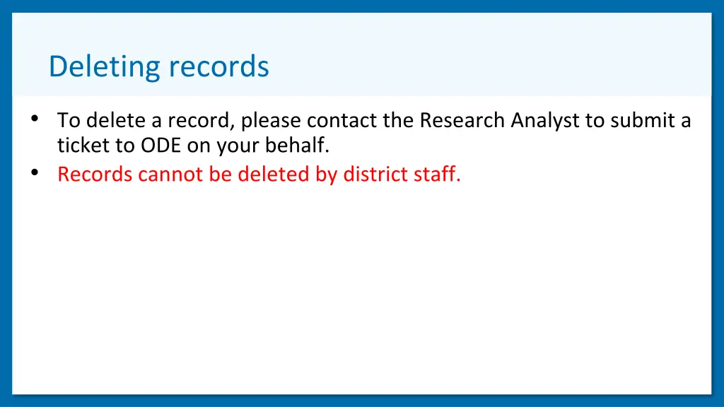 deleting records