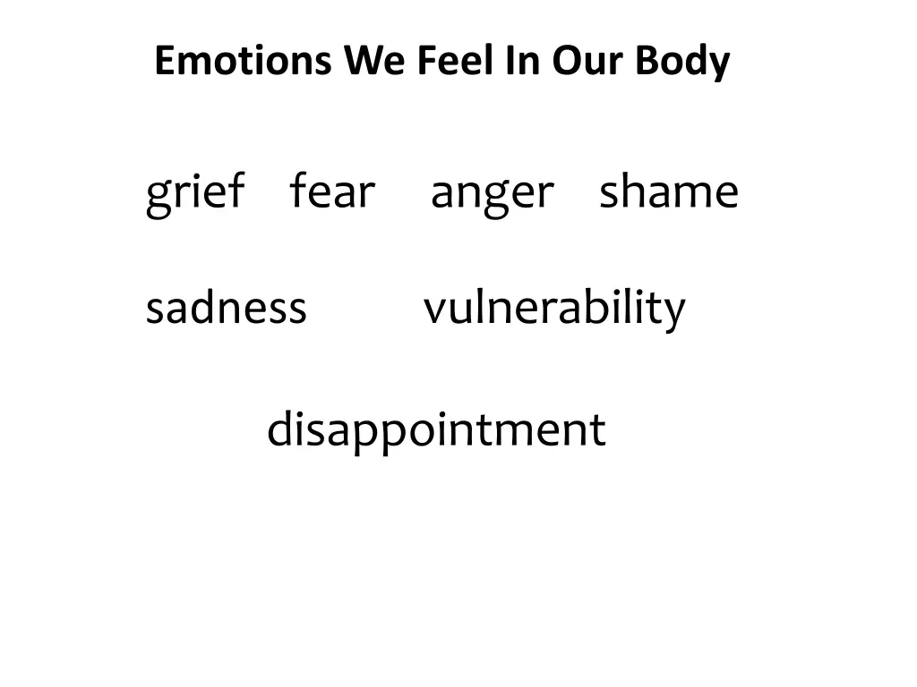 emotions we feel in our body
