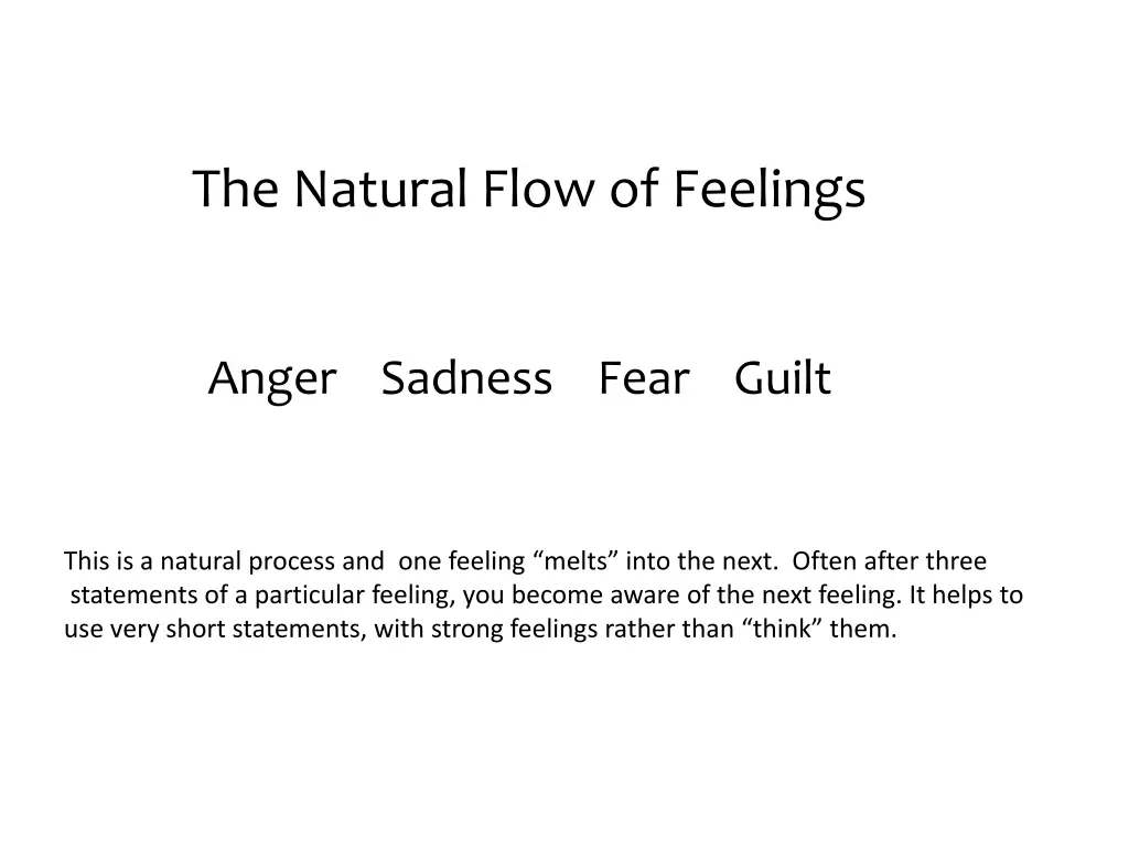 the natural flow of feelings