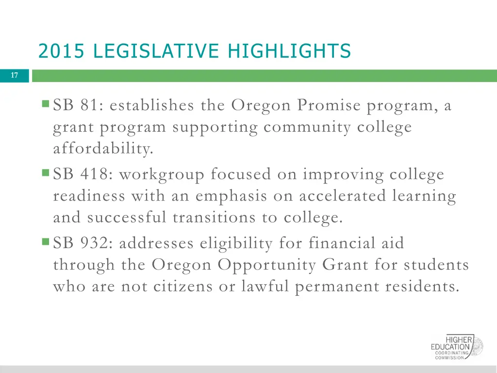 2015 legislative highlights