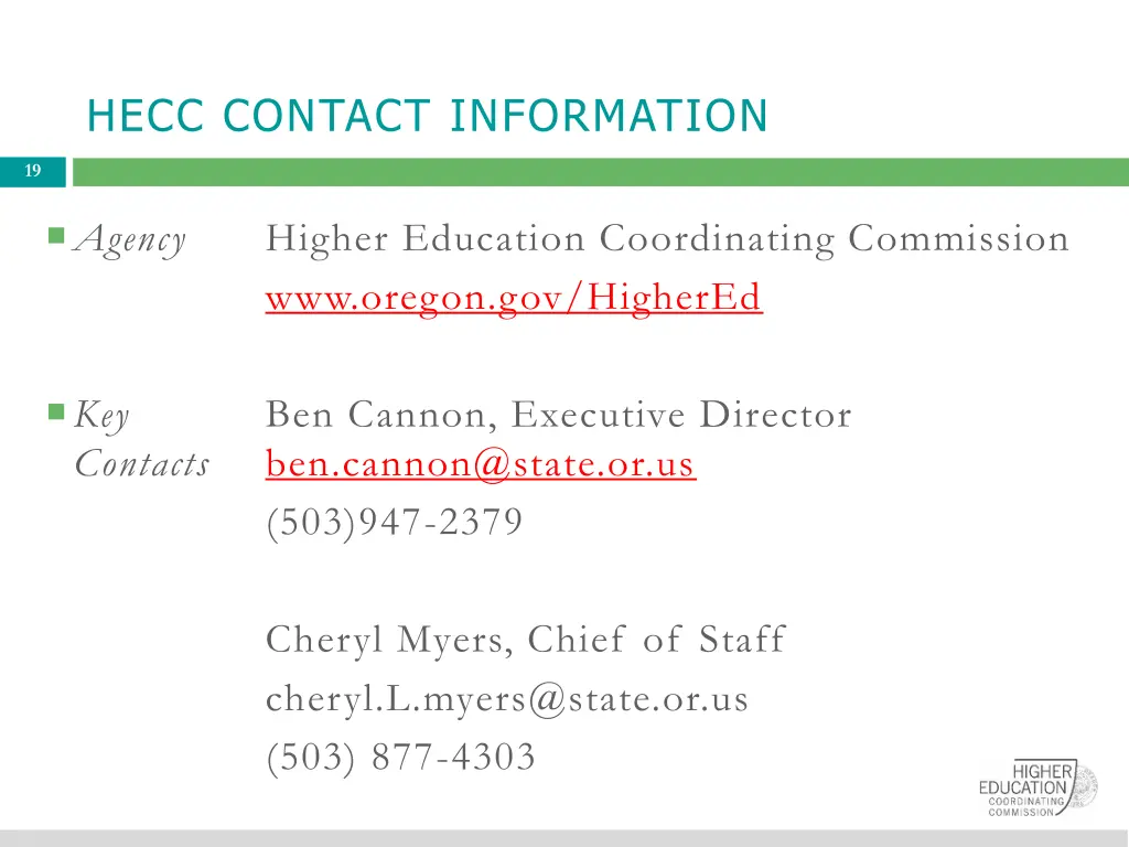 hecc contact information